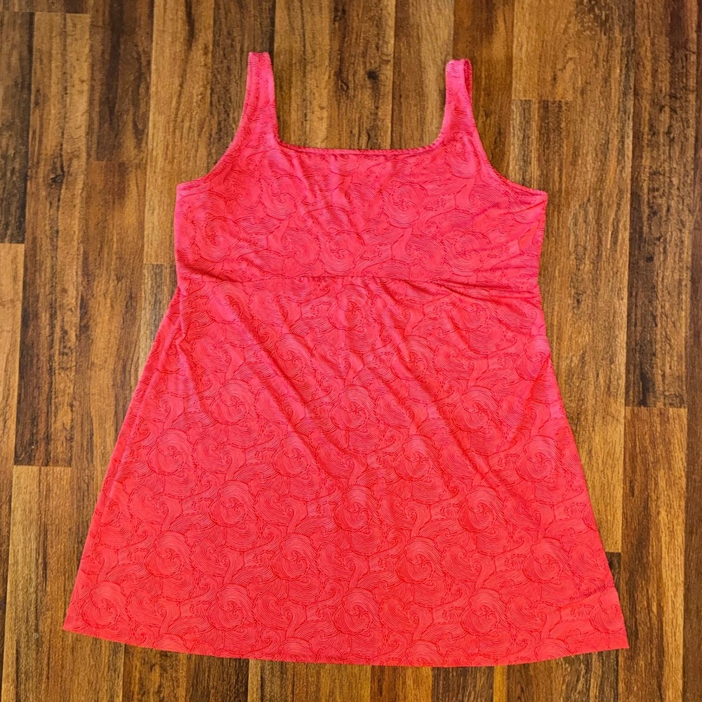 Columbia PFG Pink Wave Print Performance Fishing Dress Womens 2X Sleeveless